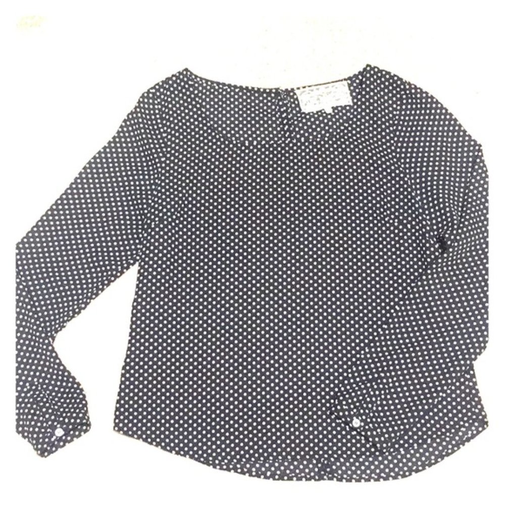 Pink Martini Black & White Polka Dot Blouse Size S